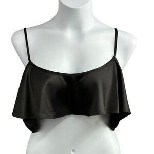 SKIMS Black Flounce Crop Cami Top NWT Plus Size 3X Stretch